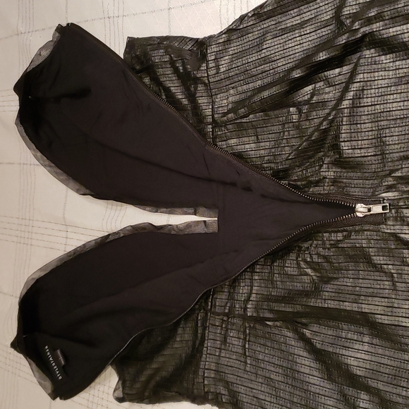 StyleStalker New DRESS Cleopatra Plunging V-neck BLACK PU Leather Mesh LBD 🎉HP - Picture 13 of 16